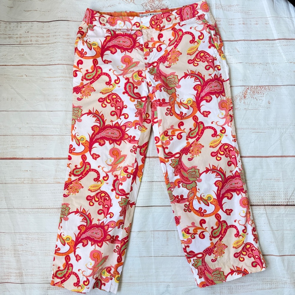 Tommy Hilfiger Paisley Cropped Pants | Size 4 | Straight Casual Fit - Picture 1 of 9